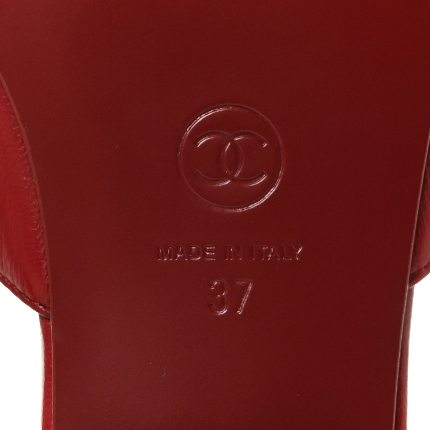 Chanel Lambskin CC Thong Sandals 37 Burgundy 8 of 9