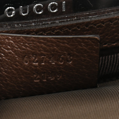 Gucci GG Supreme Monogram Textured Calfskin Web Ophidia Vanity Cosmetic Case Beige Ebony New Acero 7 of 8