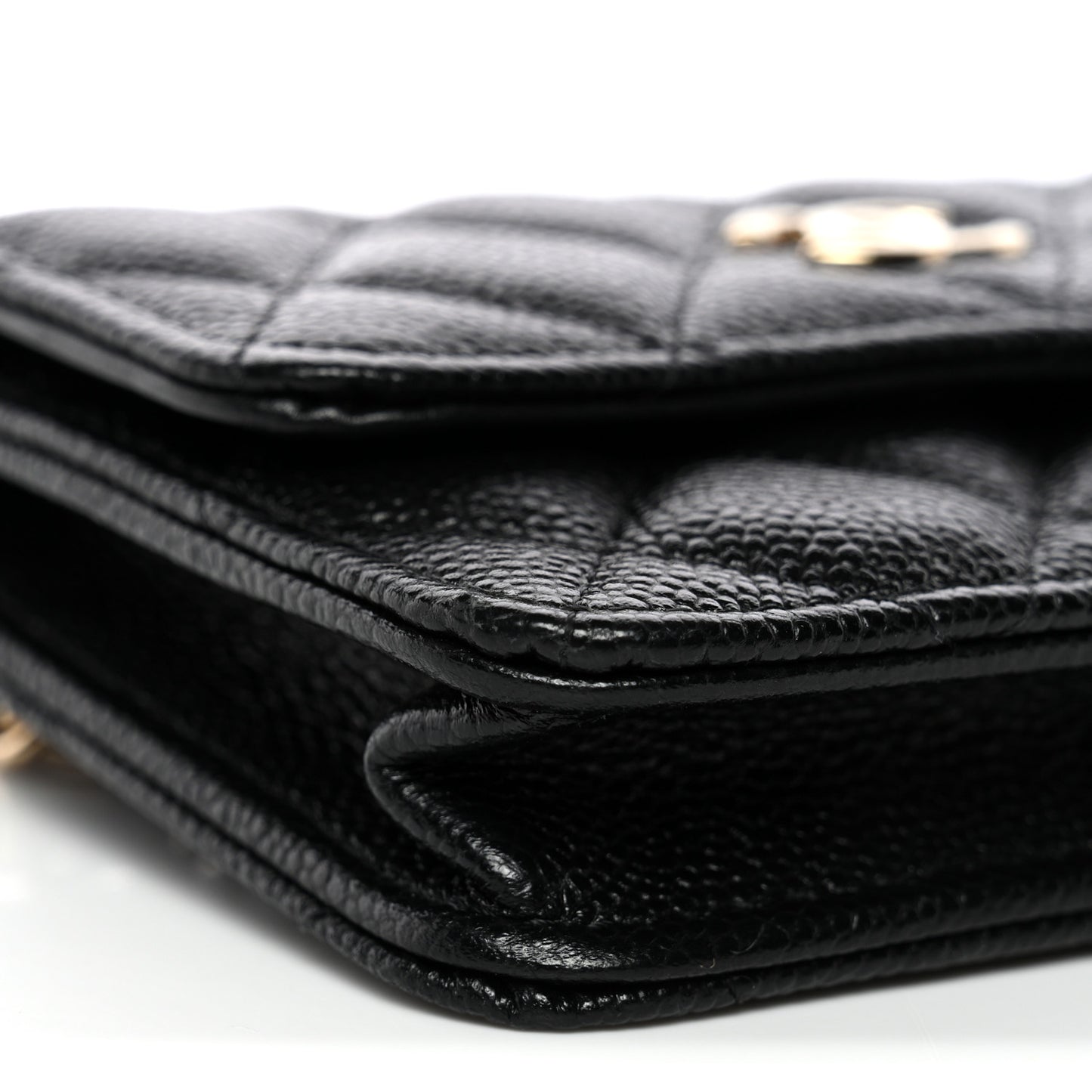 Caviar Quilted Bow Belt Bag Black