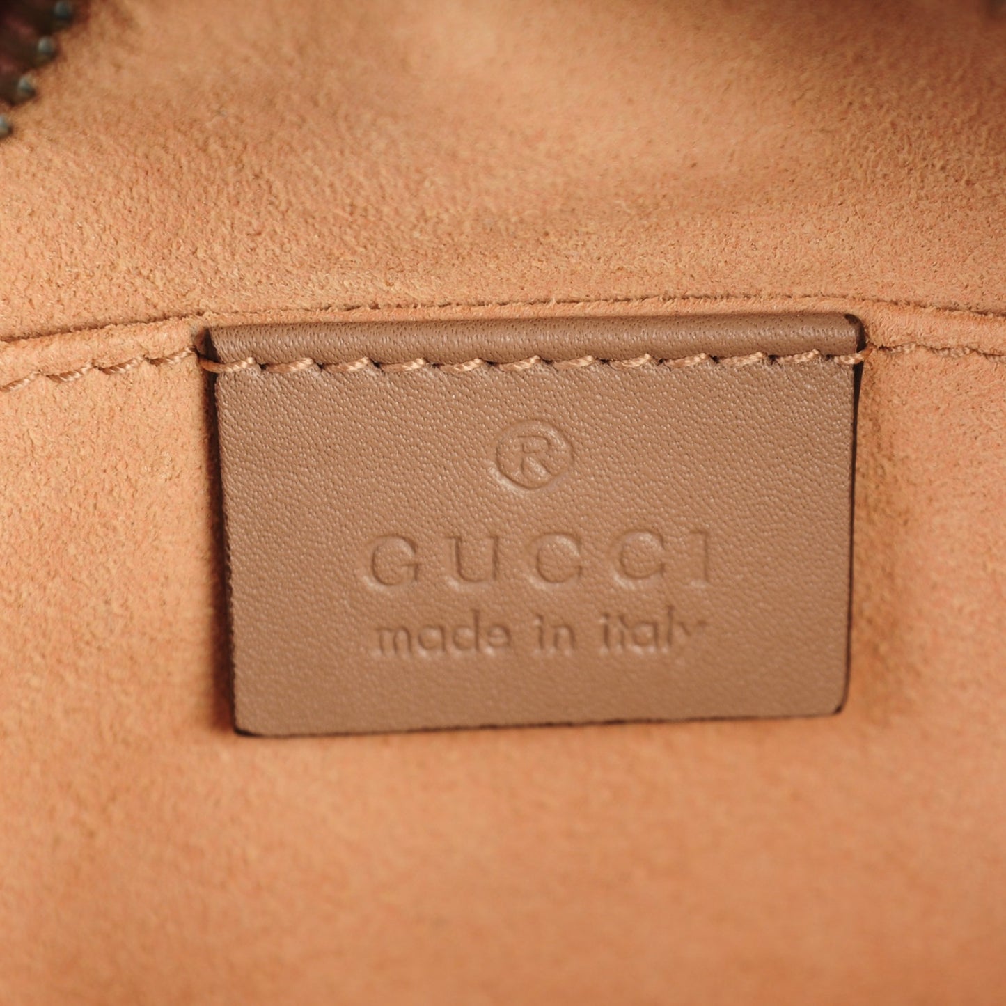 Calfskin Matelasse Mini GG Marmont Chain Shoulder Bag Nude