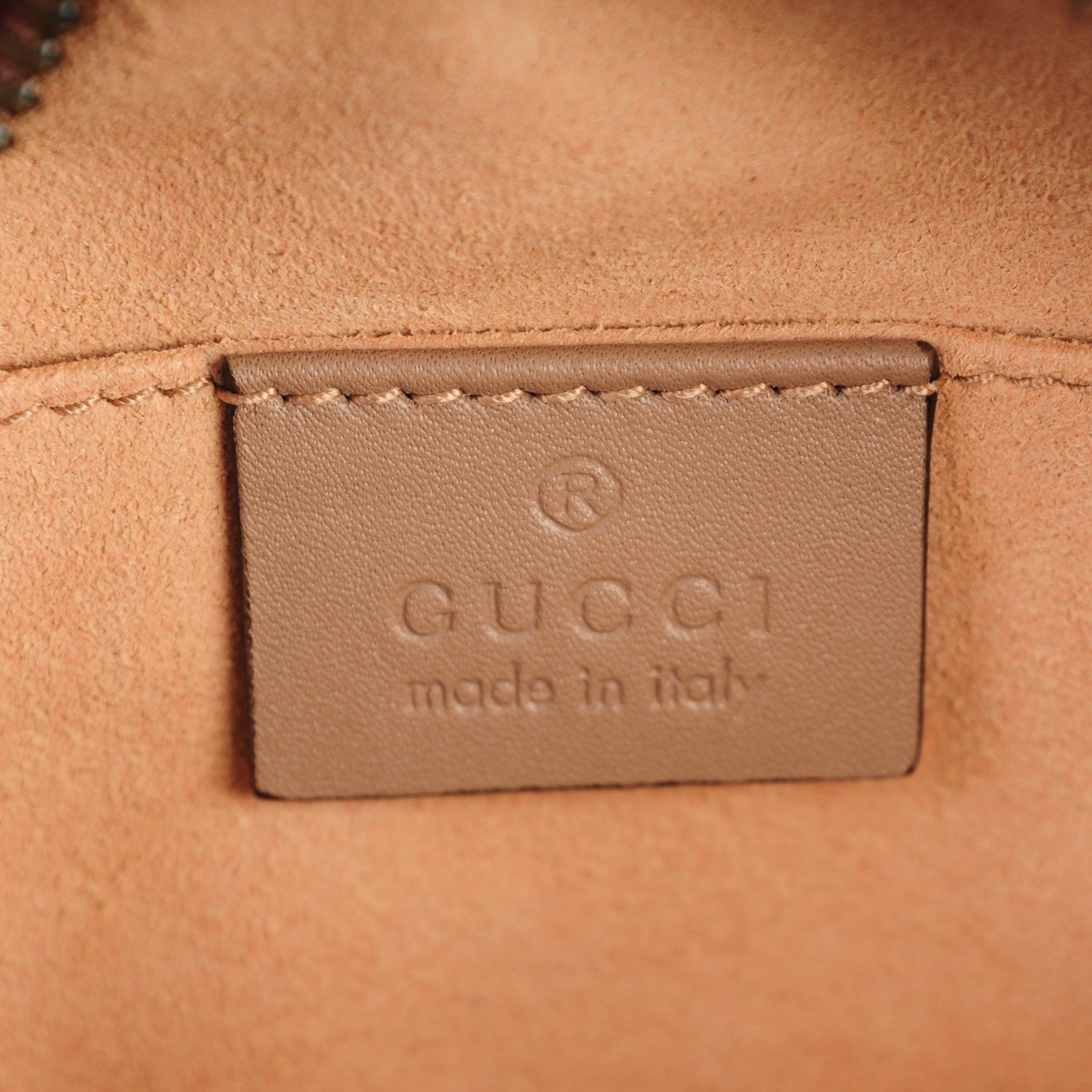 Gucci Calfskin Matelasse Mini GG Marmont Chain Shoulder Bag Nude 6 of 7