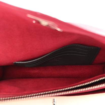 Louis Vuitton Calfskin My Lockme Chain Pochette Lie De Vin Etain Creme 5 of 10