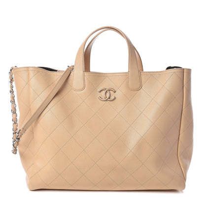 Chanel Caviar Stitched Large Shopping Tote Beige 1 of 12