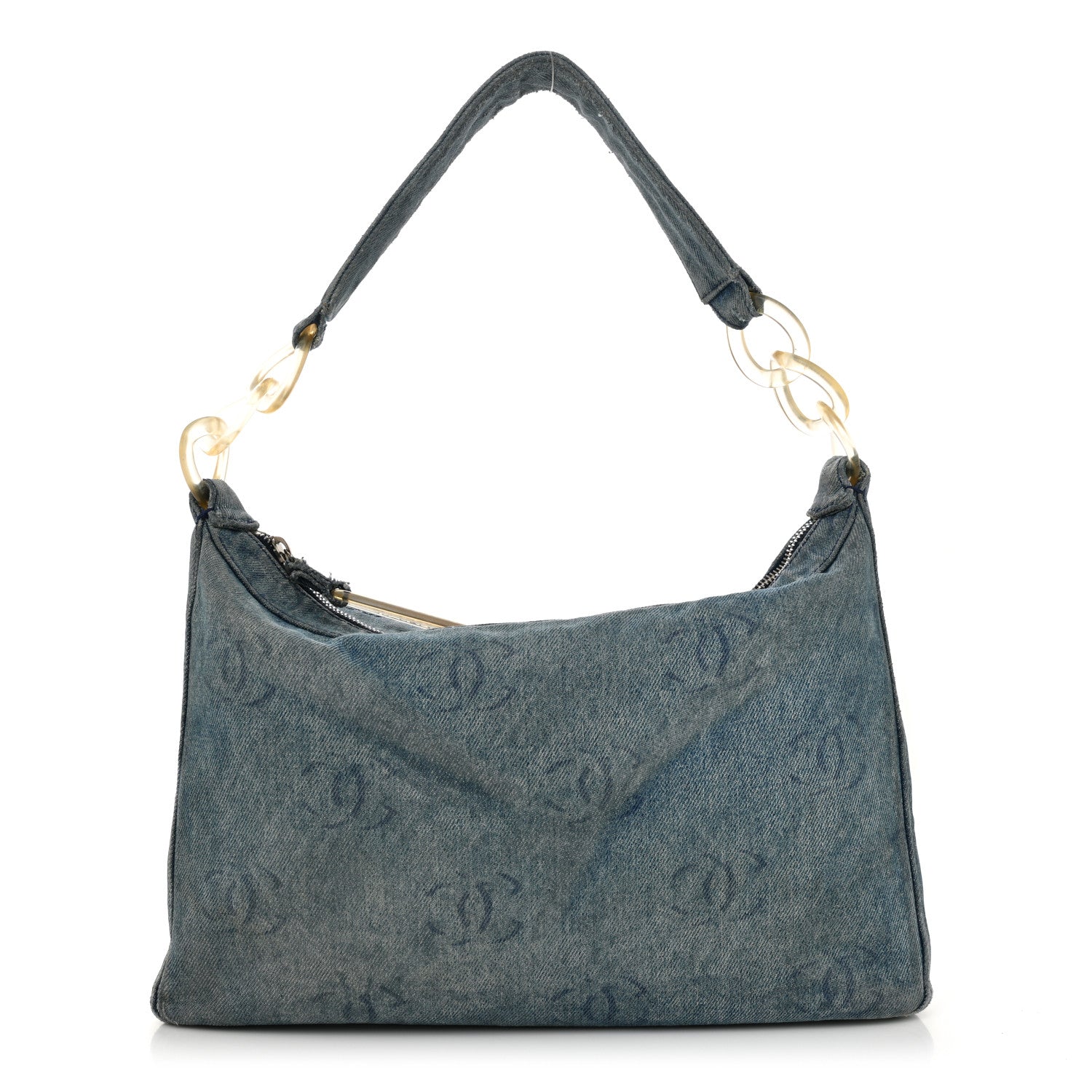 CHANEL CCホーボーバック　ノベルティ　ブルーデニム Chanel Denim CC Small Hobo Light Blue 1738238 – FASHIONPHILE