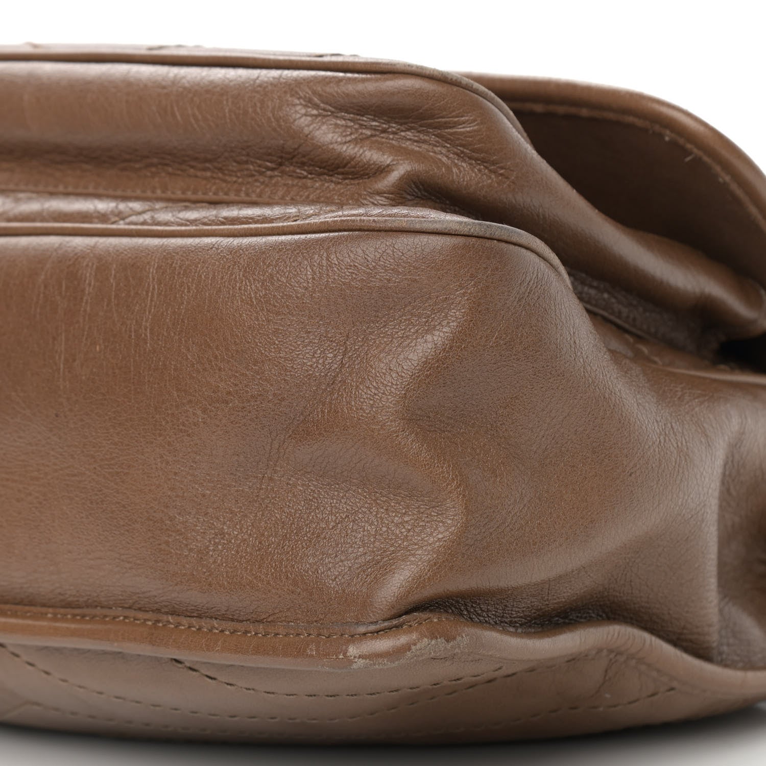 Saint Laurent Crinkled Calfskin Matelasse Monogram Medium Niki Chain Satchel Tan Brown 11 of 15
