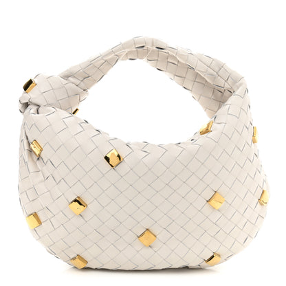 Bottega Veneta Nappa Studded Intrecciato Teen Jodie Hobo Chalk 1 of 10
