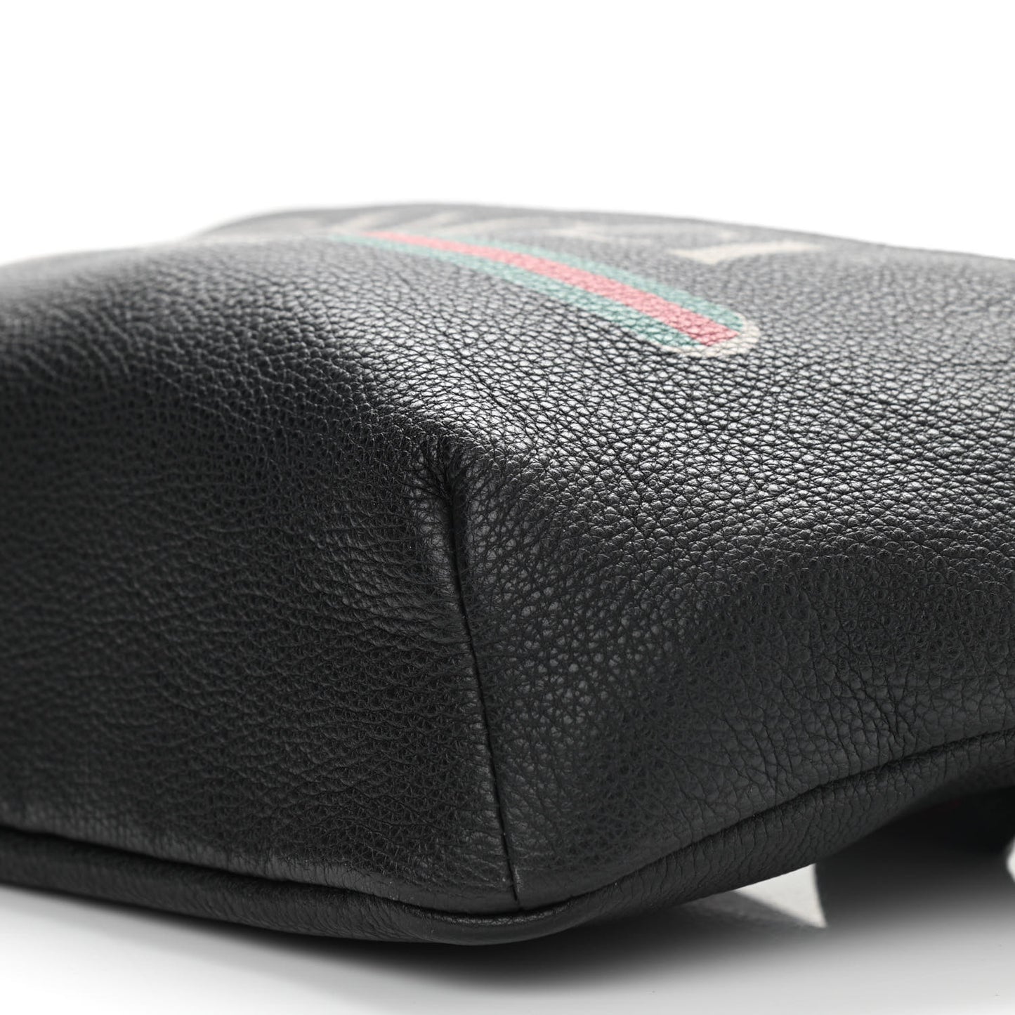 Grained Calfskin Logo Belt Bag Black