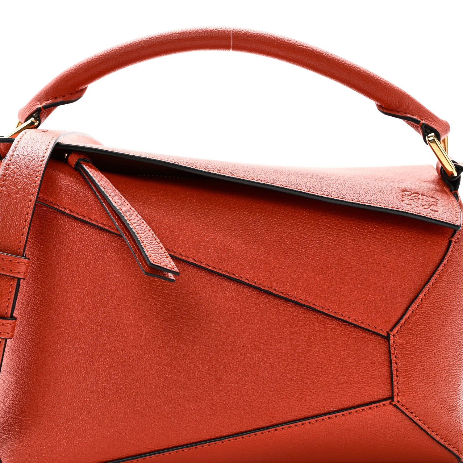 Loewe Goatskin Small Puzzle Bag Orange 7 of 9