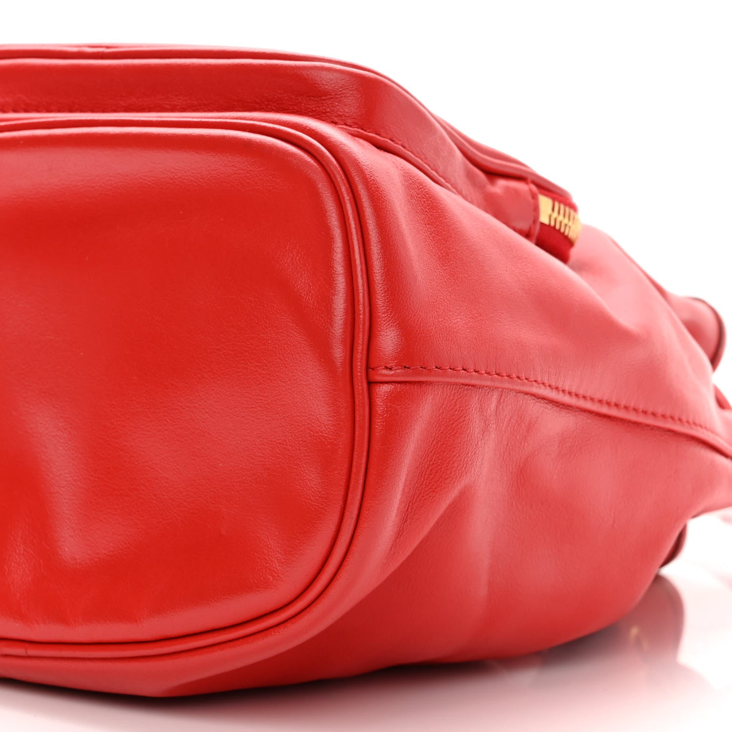 Prada Glace Calfskin Logo Mini Bucket Crossbody Bag Red 10 of 10
