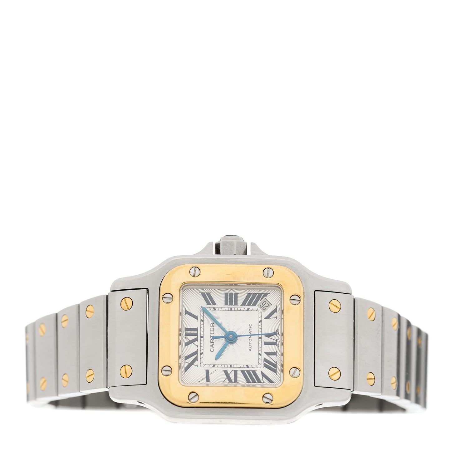 Stainless Steel 18K Yellow Gold 24mm Santos De Cartier Galbee Automatic Watch