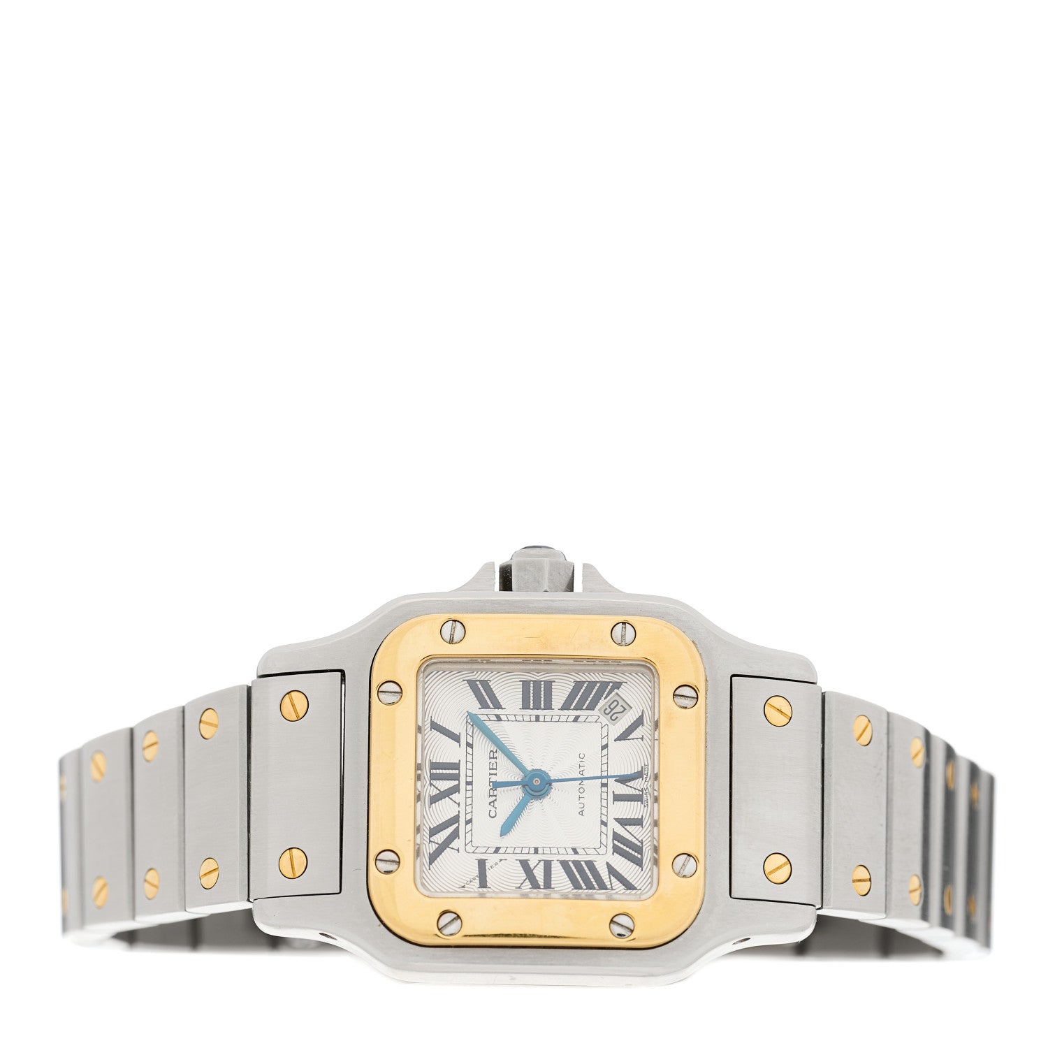 Cartier Stainless Steel 18K Yellow Gold 24mm Santos De Cartier Galbee Automatic Watch 2 of 4