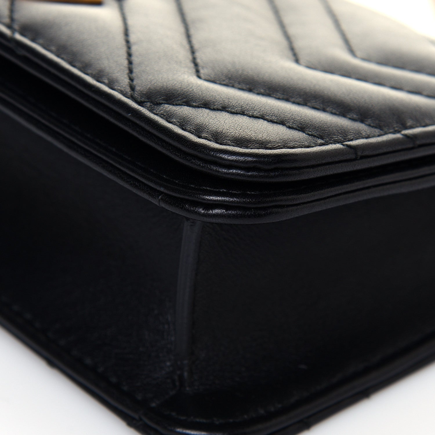 Gucci Calfskin Matelasse GG Marmont Mini Bag Black 8 of 12