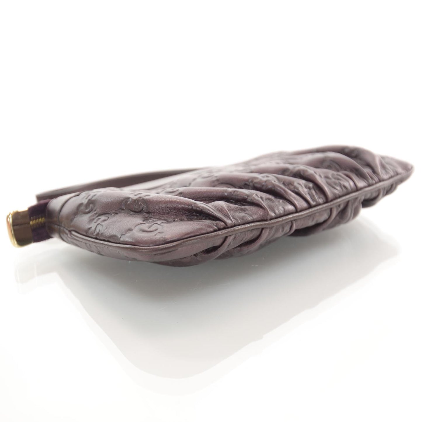 Guccissima D Gold Wristlet Bordeaux