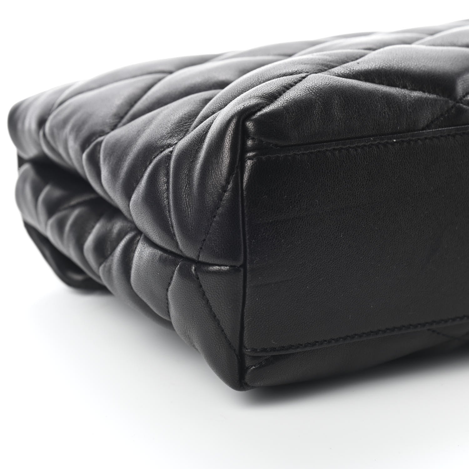 Saint Laurent Lambskin Quilted Sade Puffer Envelope Clutch Black 7 of 8