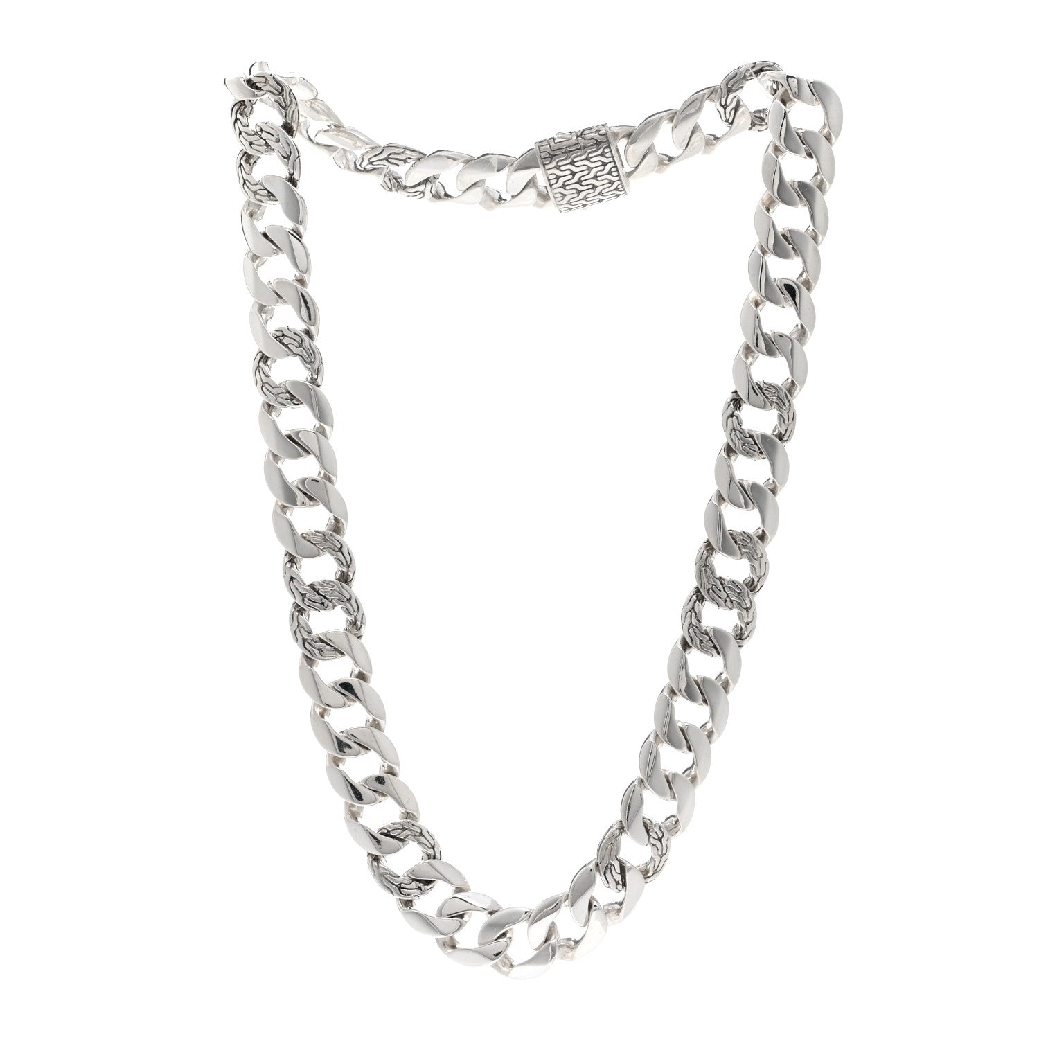 John Hardy Sterling Silver 14mm Curb Chain Necklace 3 of 4