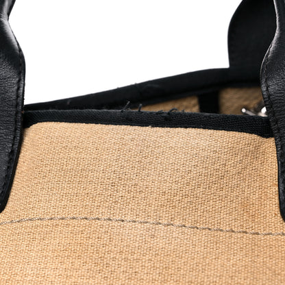 Chanel Canvas Medium Deauville Tote Beige Black 19 of 22