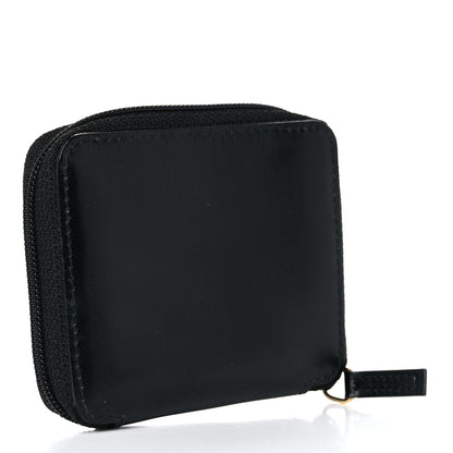 Gucci Calfskin Logo Embossed Zip Around Coin Wallet Black 3 of 11