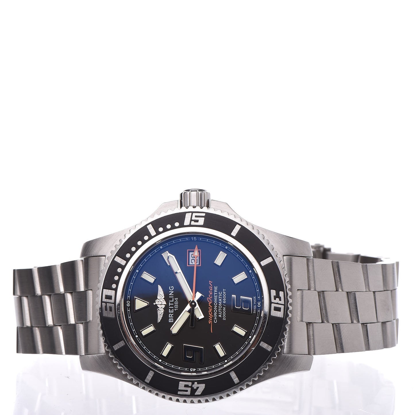 Stainless Steel 44mm Super Ocean 44 Automatic Watch Black A17391