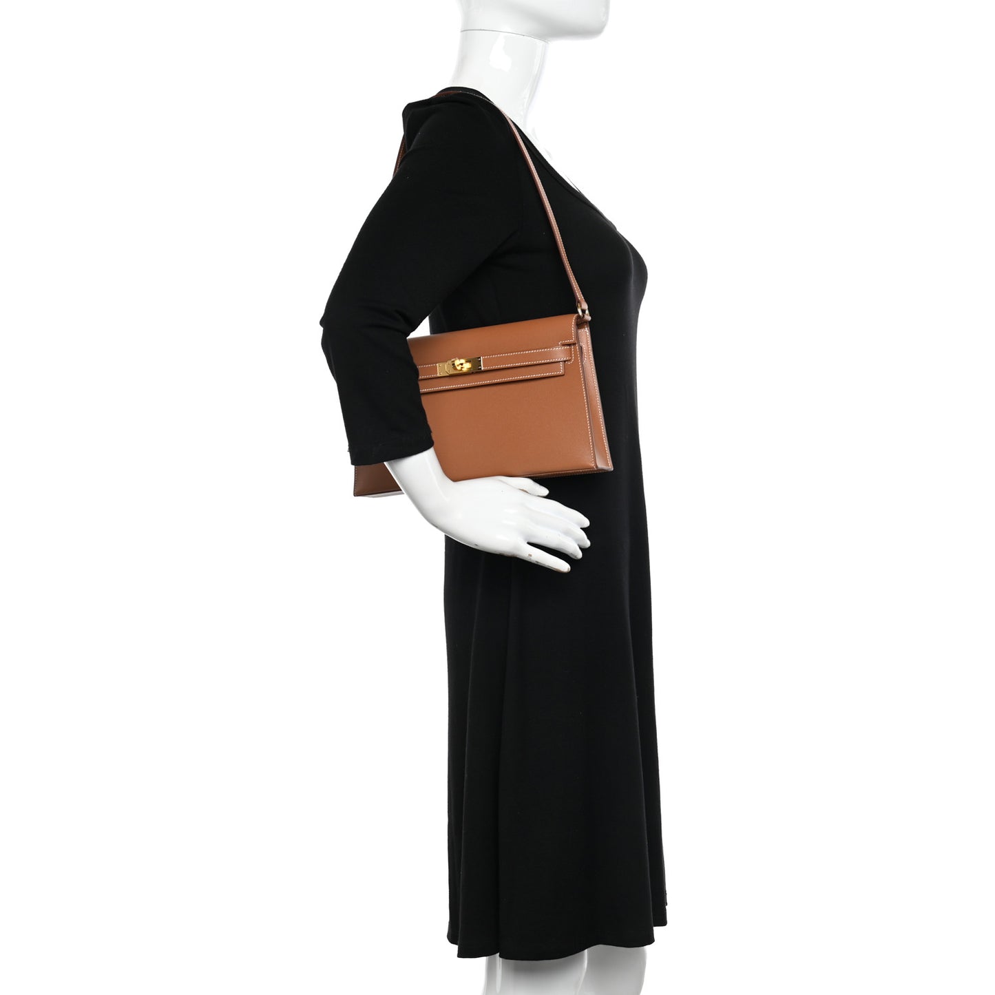 Madame Calfskin Kelly Elan Gold