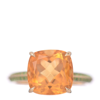 Tiffany 18K Yellow Gold Citrine Tsavorite Sparklers Ring 50 5.5 1 of 6