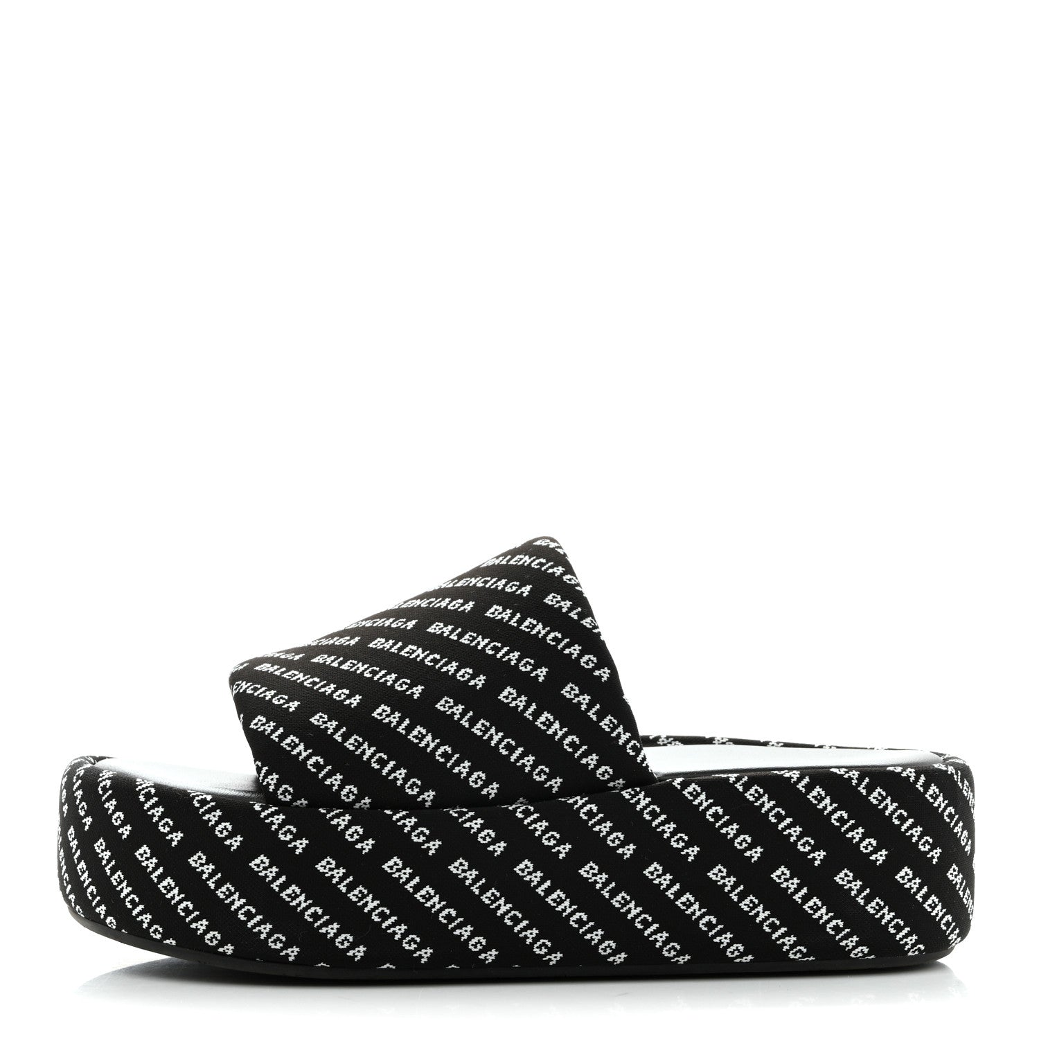 Balenciaga Jacquard Allover Logo Rise Platform Sandals 36 Black White 1 of 8