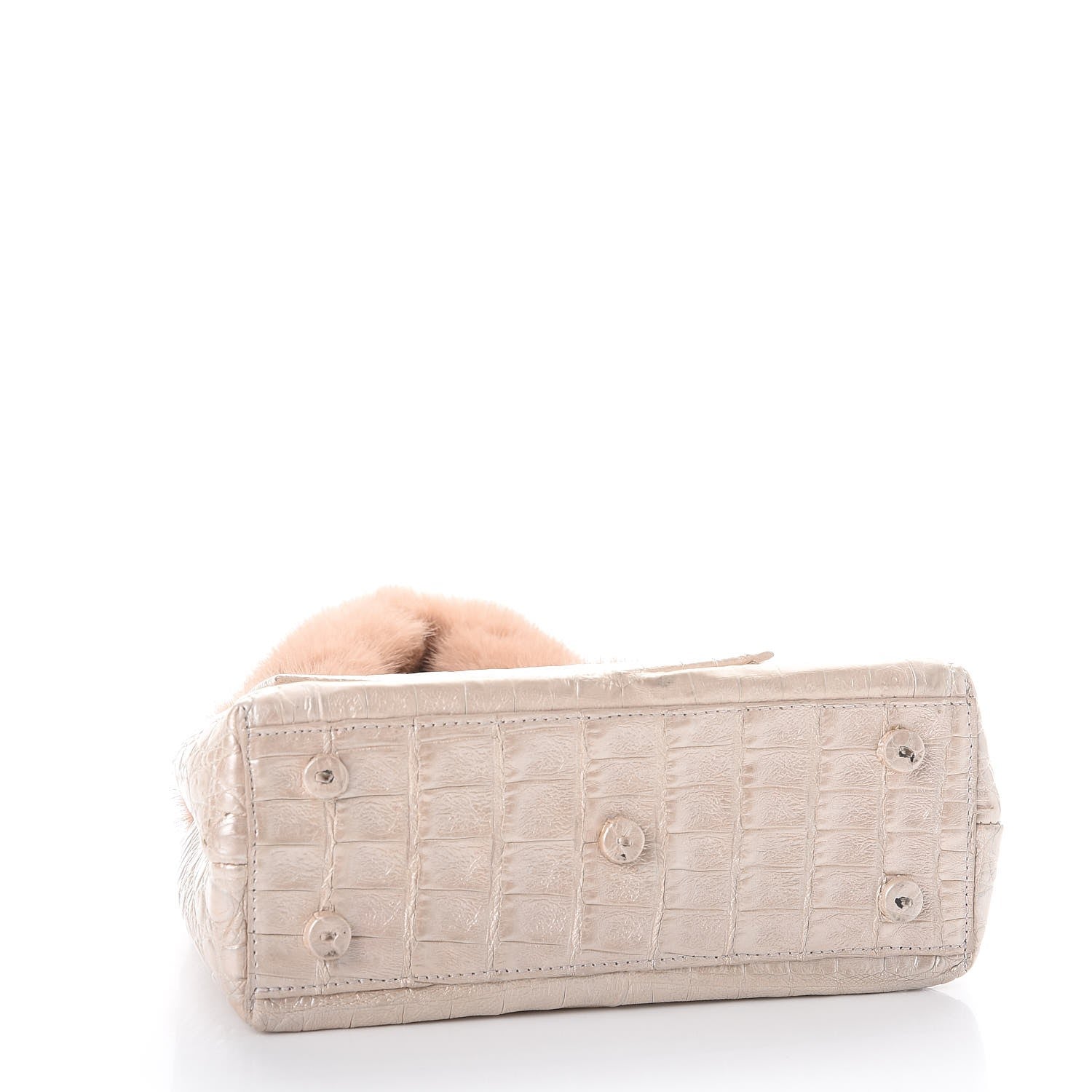 Nancy Gonzalez Crocodile Mink Chain Satchel Beige 4 of 11