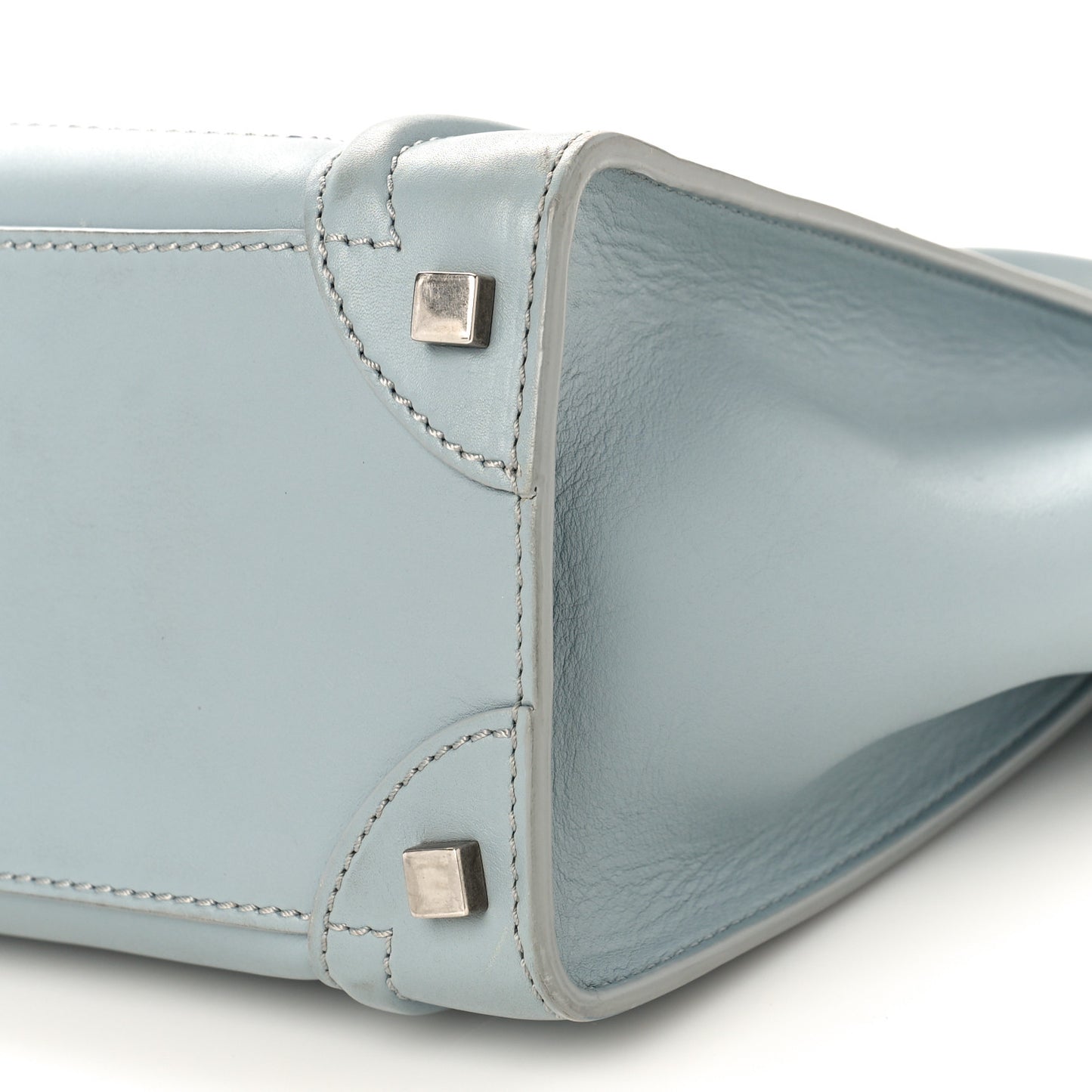 Drummed Calfskin Micro Luggage Sky Blue
