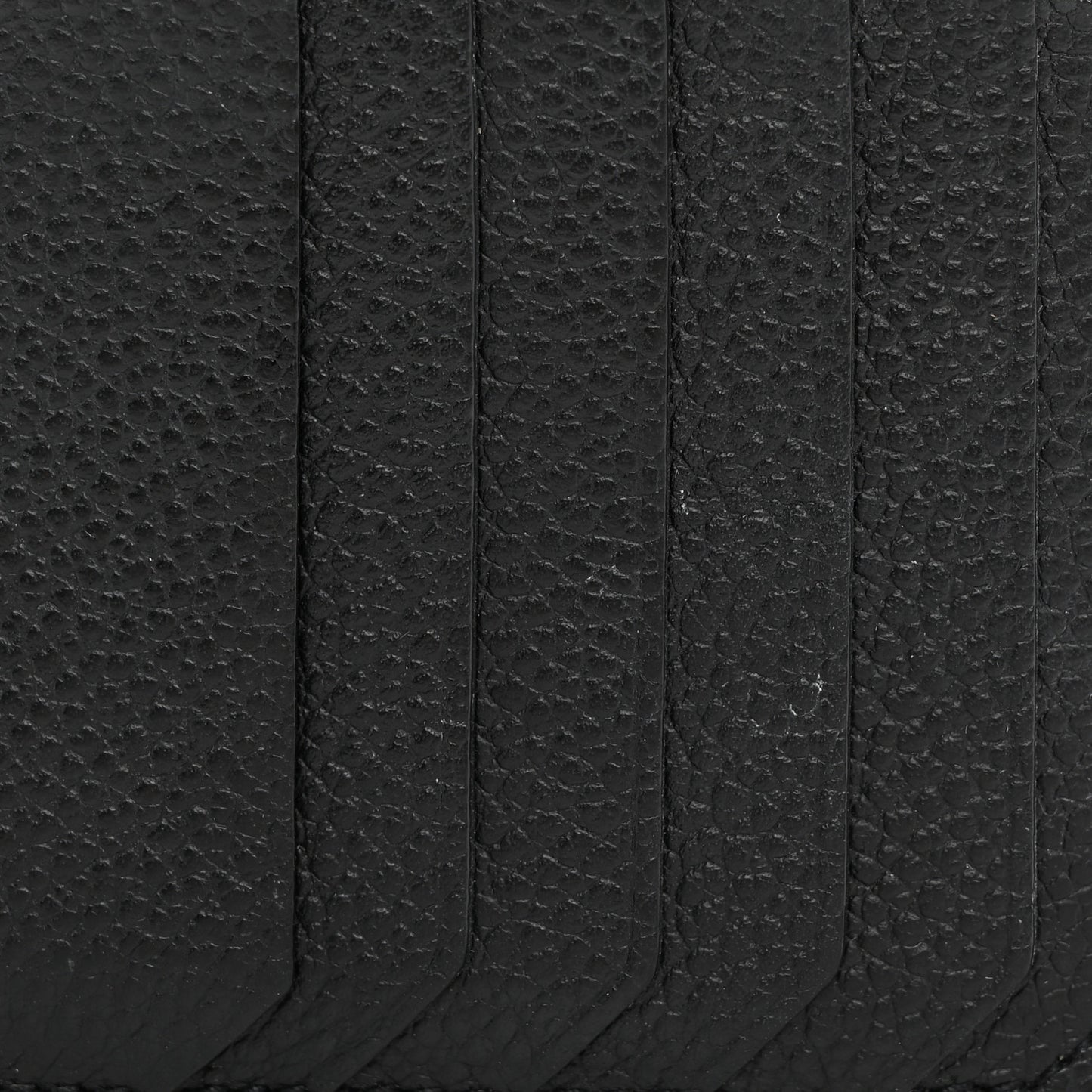 Grained Calfskin 5 Fragments Zip Pouch Card Holder Black