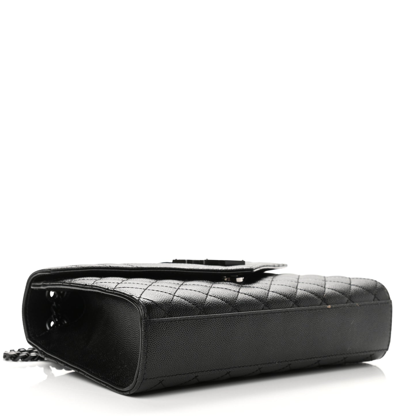 Grain De Poudre Textured Mixed Matelasse Triquilt Medium Monogram Satchel Black