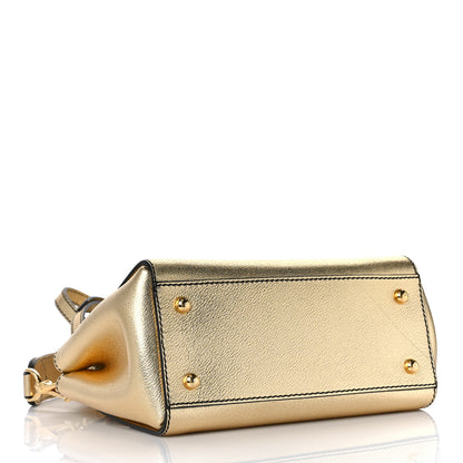 Burberry Metallic Soft Grain Calfskin Small Buckle Tote Gold 4 of 8