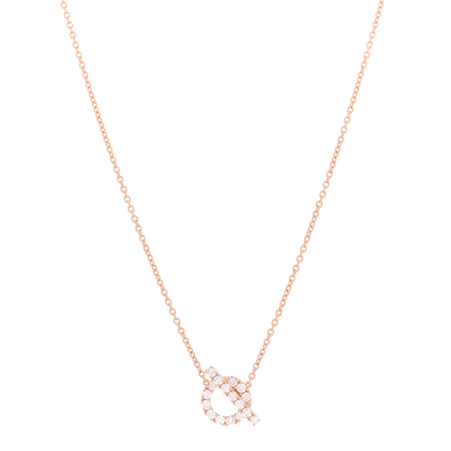 18K Rose Gold Diamond Finesse Pendant Necklace