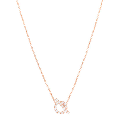 Hermes 18K Rose Gold Diamond Finesse Pendant Necklace 1 of 3