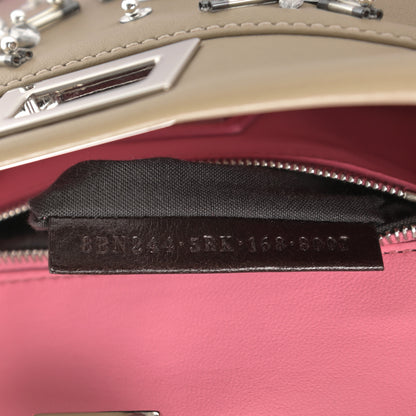 Fendi Nappa Crystal Beaded Ombre Mini Peekaboo Iconic Satchel Pink Beige 9 of 14