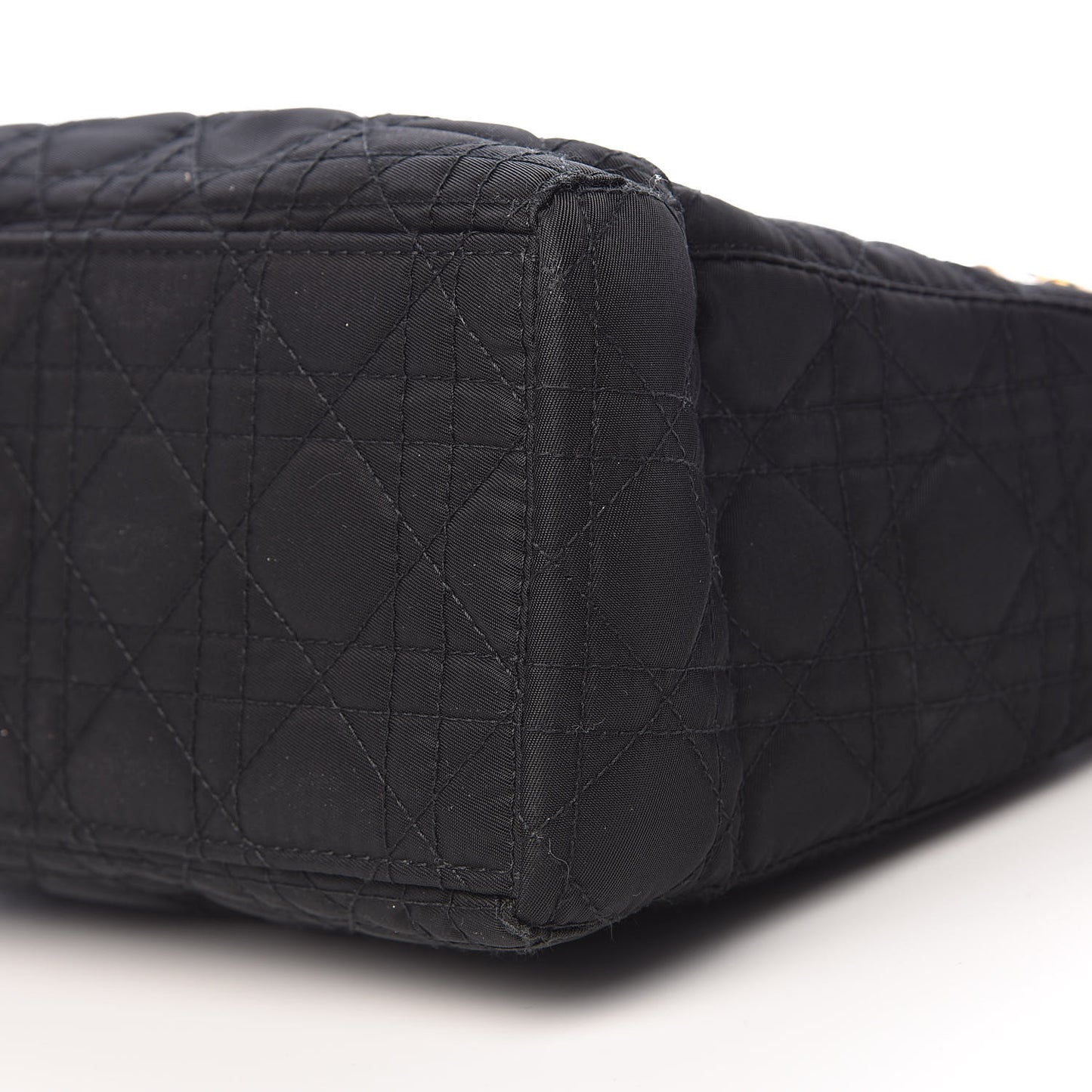 Nylon Cannage Medium Lady Dior Black