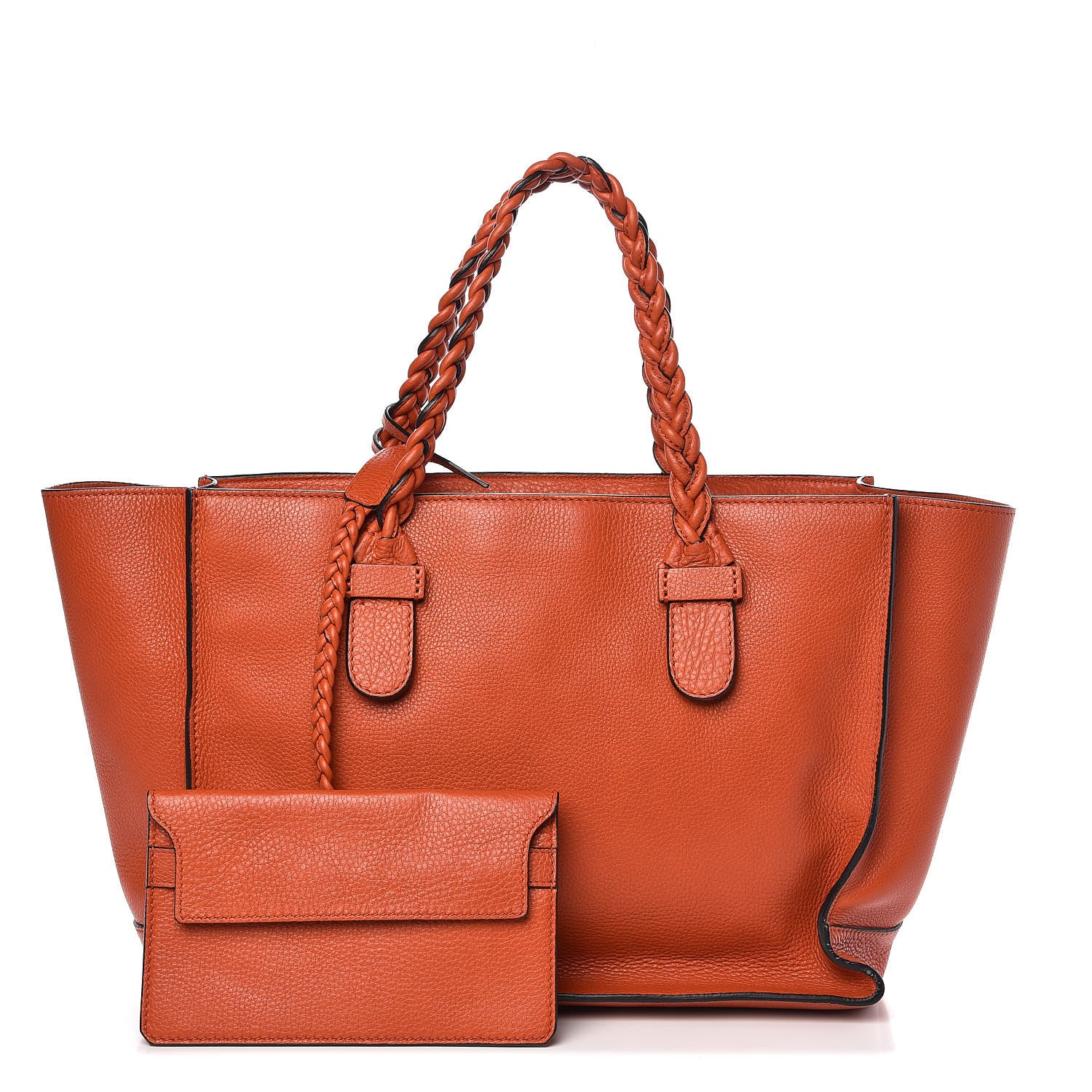 Valentino Garavani Grained Calfskin To Be Cool Tote Orange 1 of 7