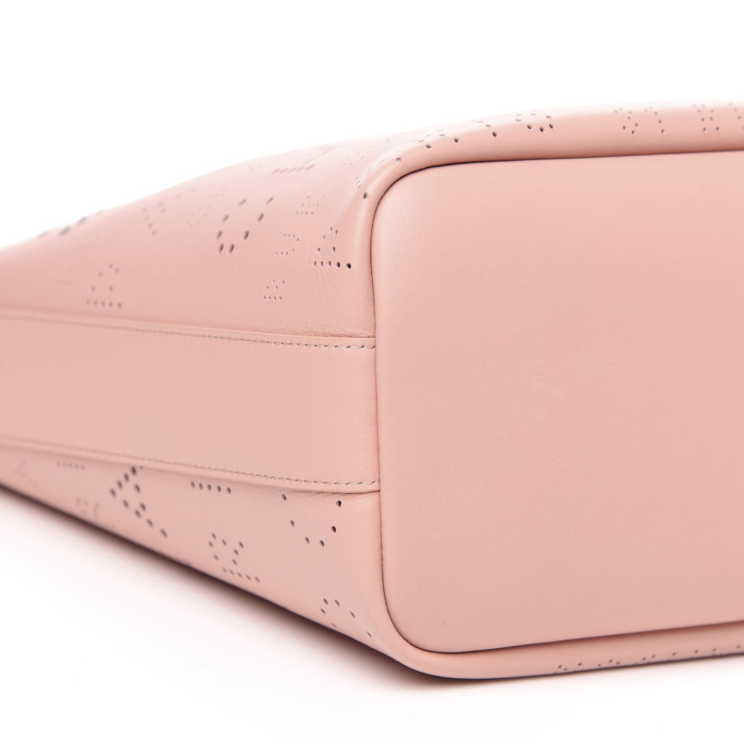 Calfskin Tweed Small Logo Eyelets Shopping Tote Pink