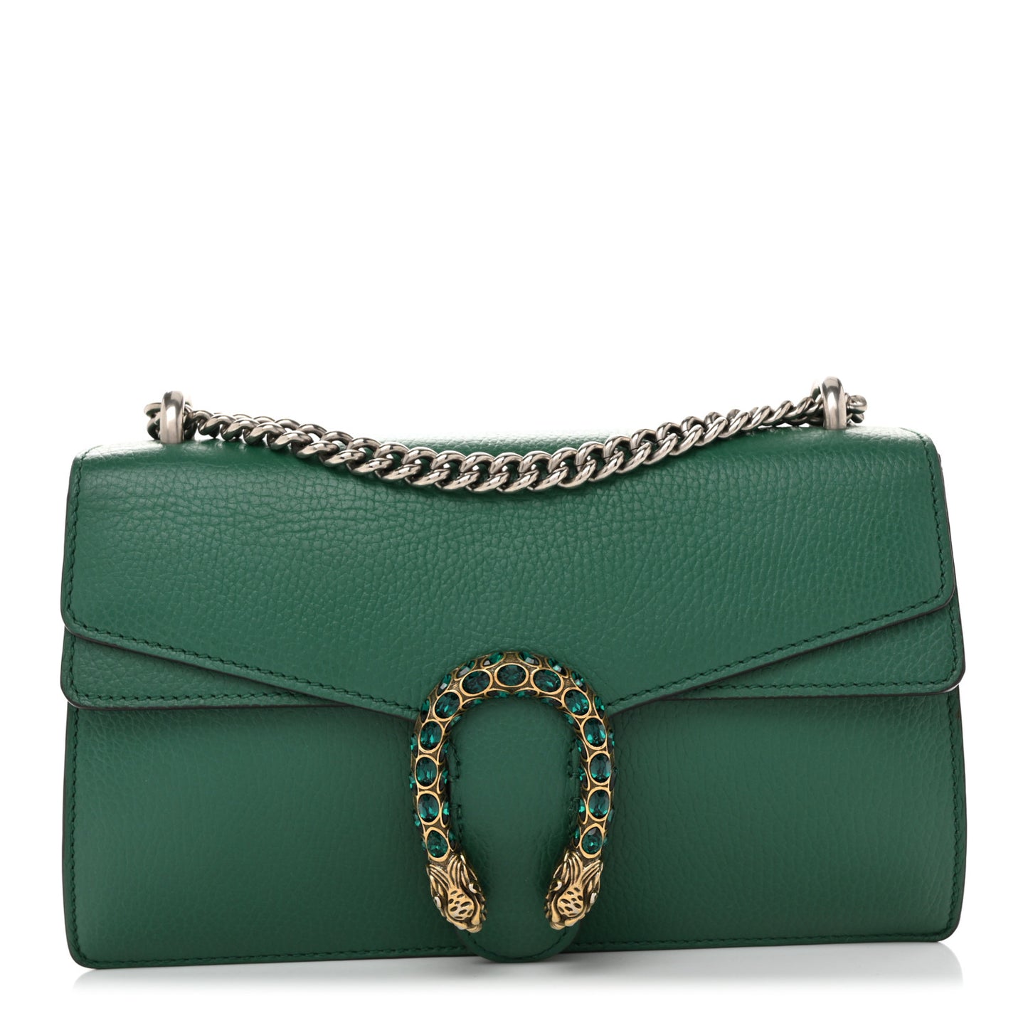 Dollar Calfskin Crystal Small Dionysus Shoulder Bag Emerald