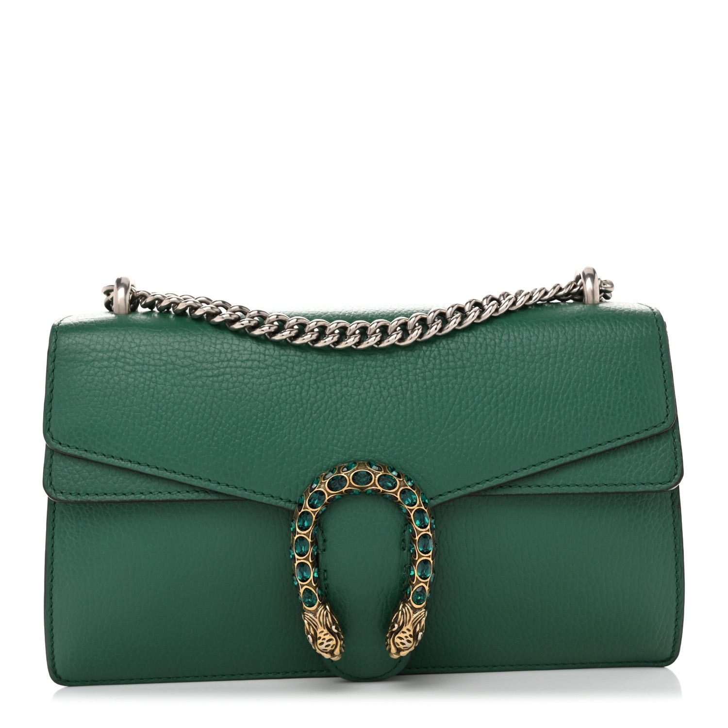 Gucci Dollar Calfskin Crystal Small Dionysus Shoulder Bag Emerald 1 of 12