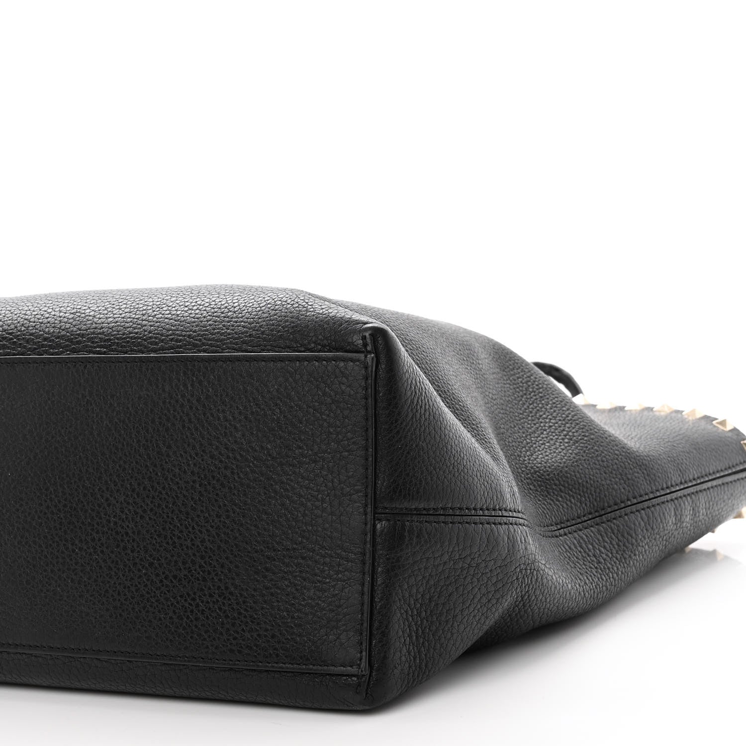 Valentino Garavani Grained Calfskin Rockstud Shoulder Tote Black 9 of 12