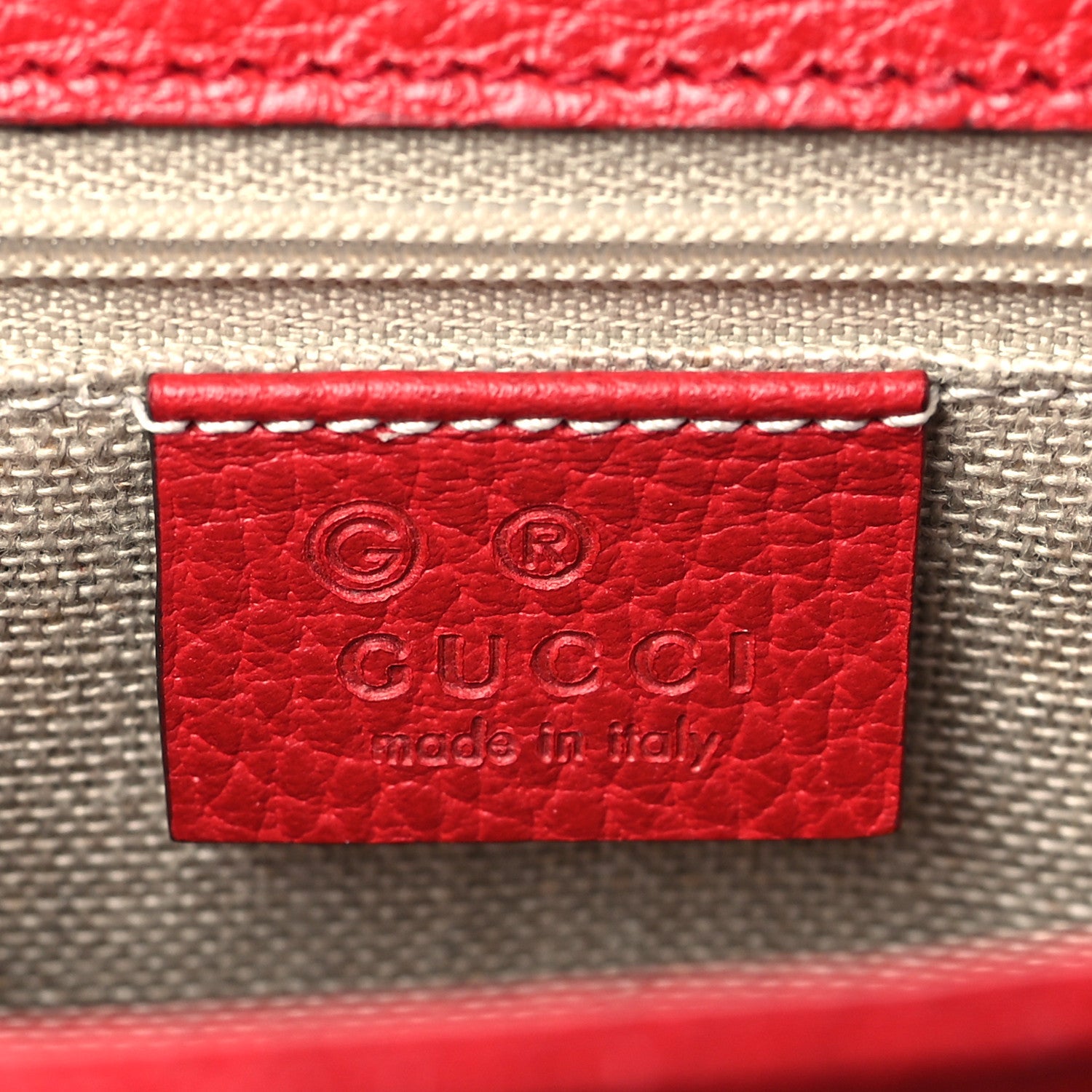 Gucci Dollar Calfskin Interlocking G Shoulder Bag Red 6 of 9
