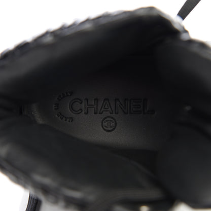 Chanel Calfskin Crocodile Embossed Cocodile High Top Sneakers 39 Black 6 of 10