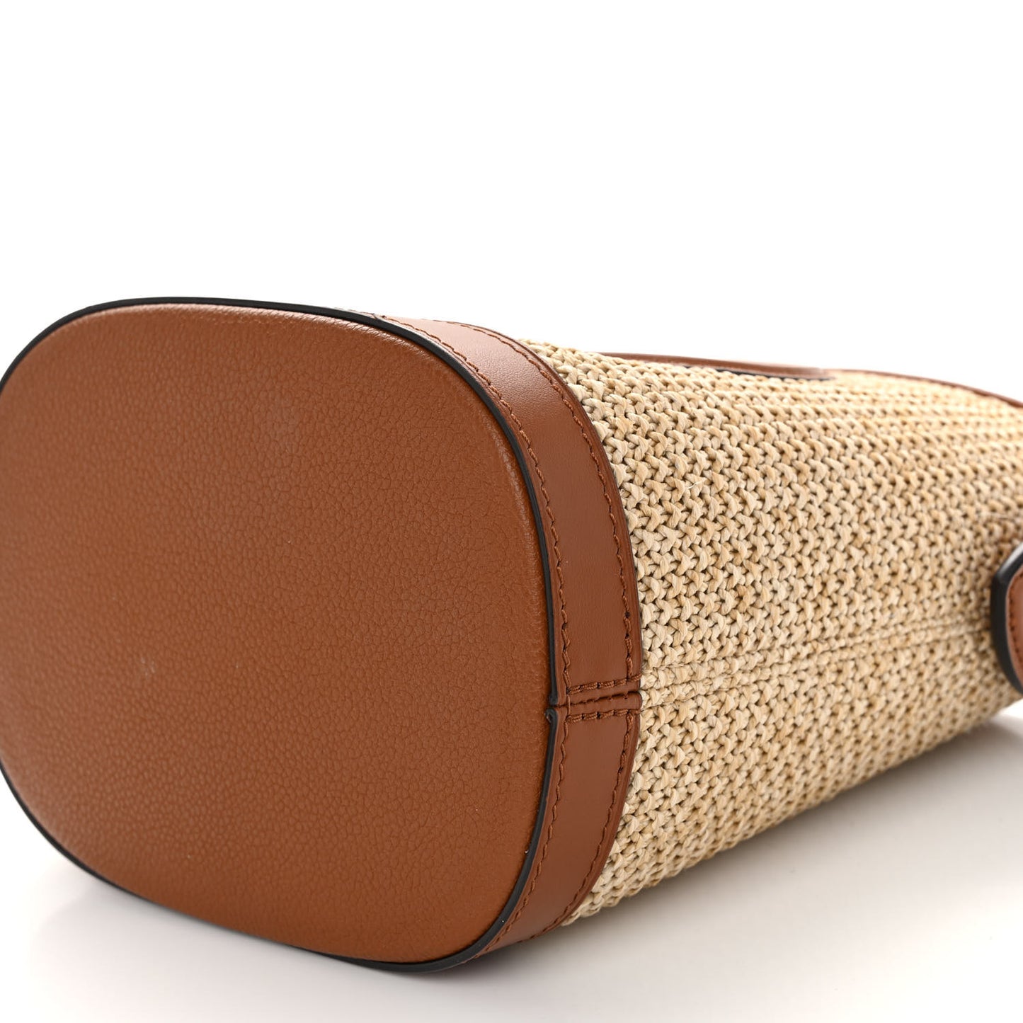 Kitted Raffia Petit Bucket Caramel