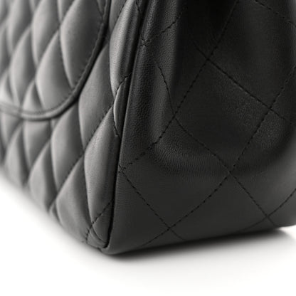 Chanel Lambskin Quilted Jumbo Double Flap So Black 13 of 13