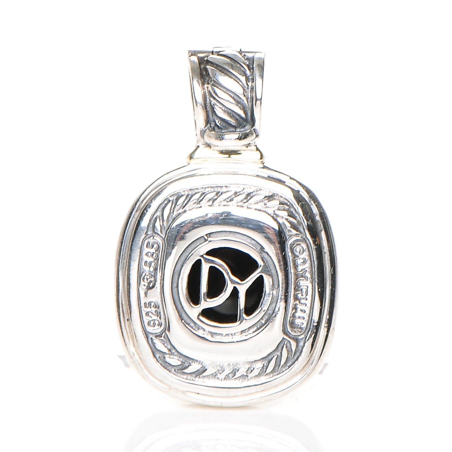 Sterling Silver 14K Gold Onyx 12mm Albion Enhancer Pendant
