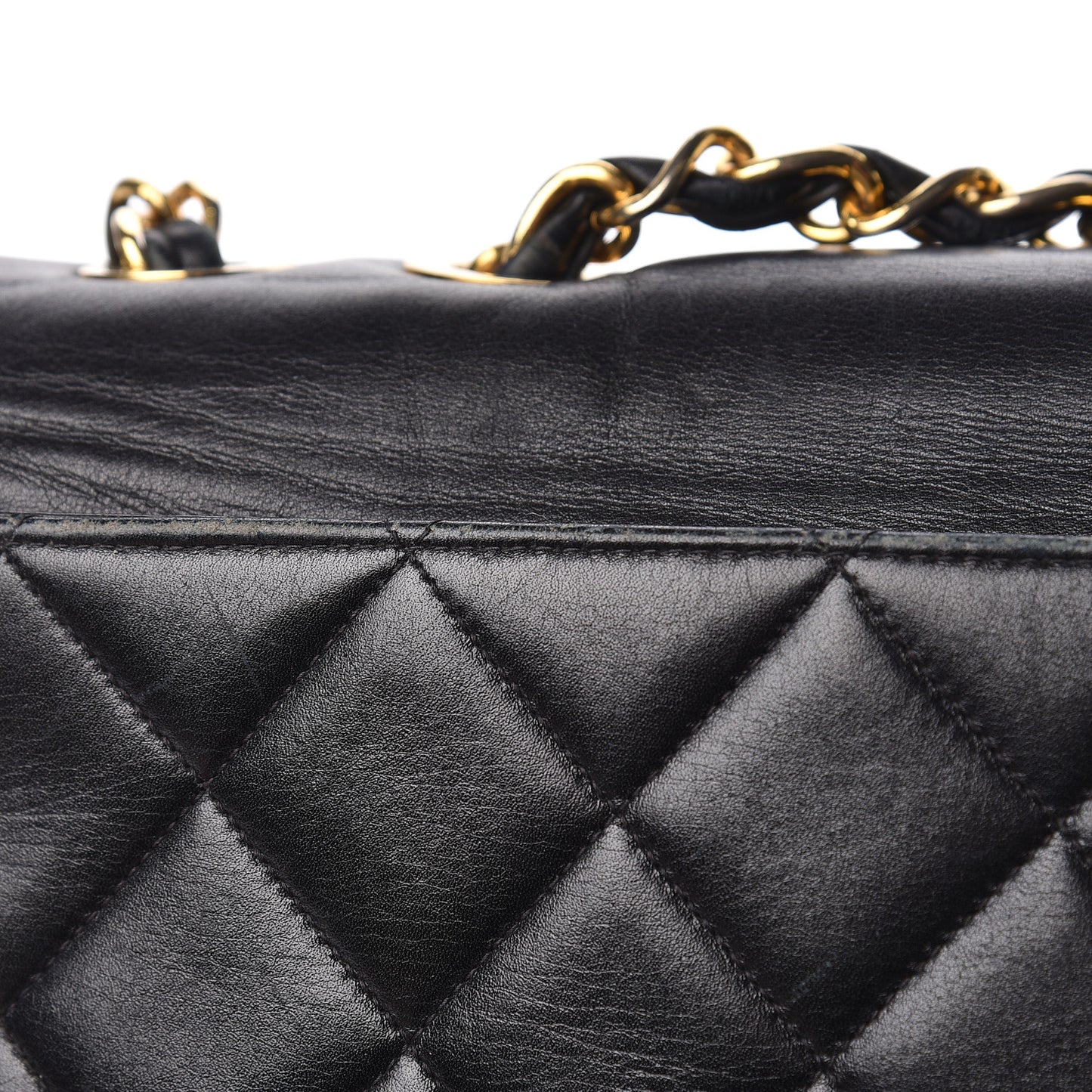 Lambskin Quilted XL Jumbo Single Flap Black