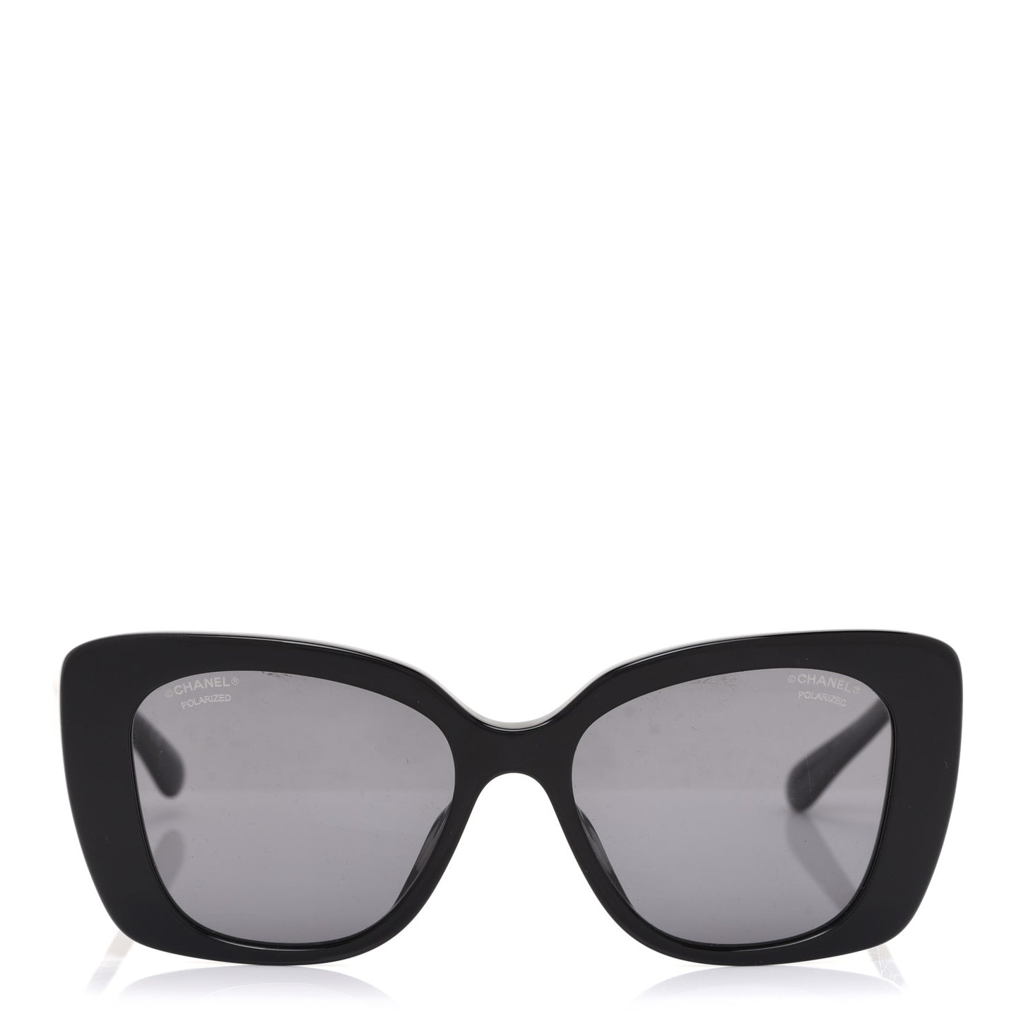 Acetate Strass Polarized Square Sunglasses 5422-B Black
