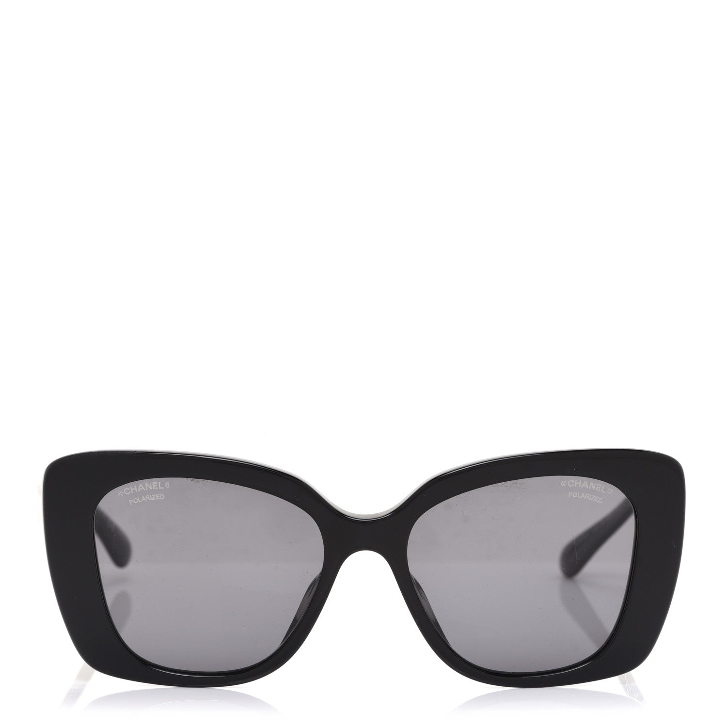 Chanel Acetate Strass Polarized Square Sunglasses 5422-B Black 2 of 7