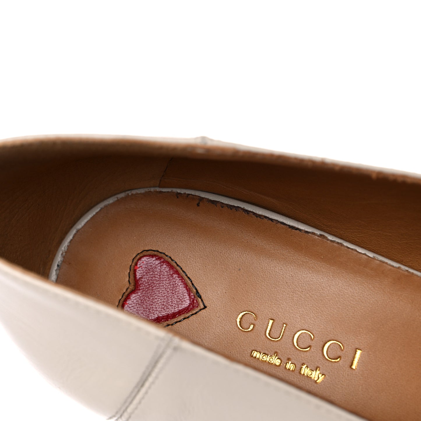Betis Glamour Calfskin Web Pearl Embellished Peyton 75mm Loafer Pumps 39.5 Mystic White