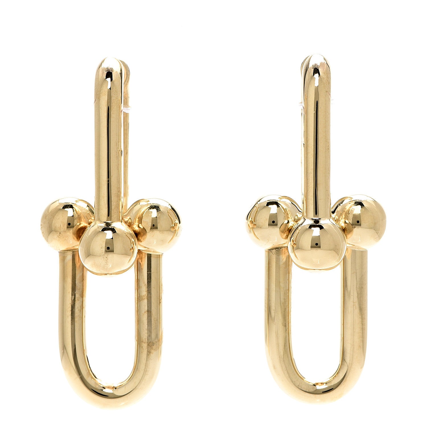 Tiffany 18K Yellow Gold Extra Large HardWear Link Earrings 1 of 5