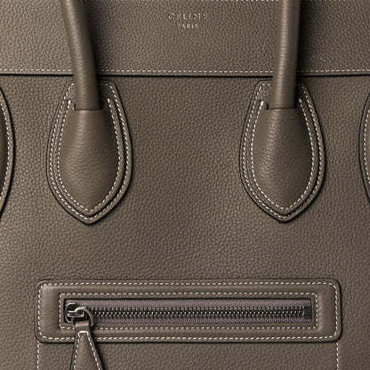 Celine Drummed Calfskin Mini Luggage Bag Souris 6 of 8